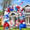 151PCS Patriotic Red White and Blue Balloon Garland Arch Kit with Exploding Star Balloons – 4th of July, Memorial Day, Veterans Day, Graduation, Baseball & USA Theme Party Decorations